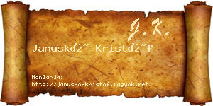 Januskó Kristóf névjegykártya